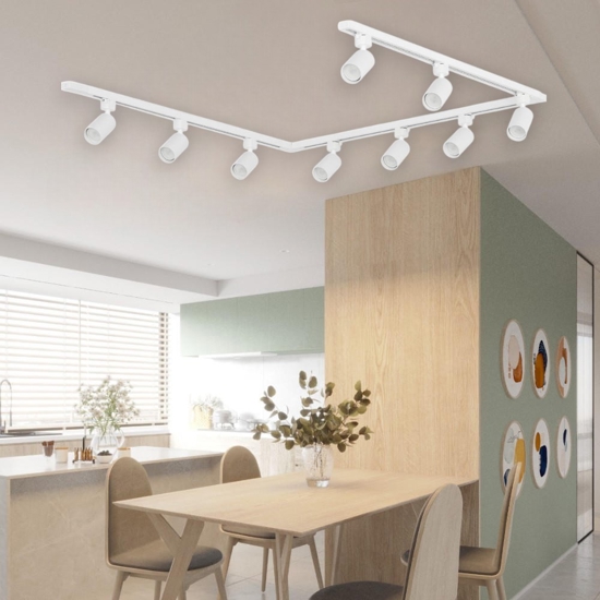 Binario trifase bianco 220v con spot gu10 led orientabili